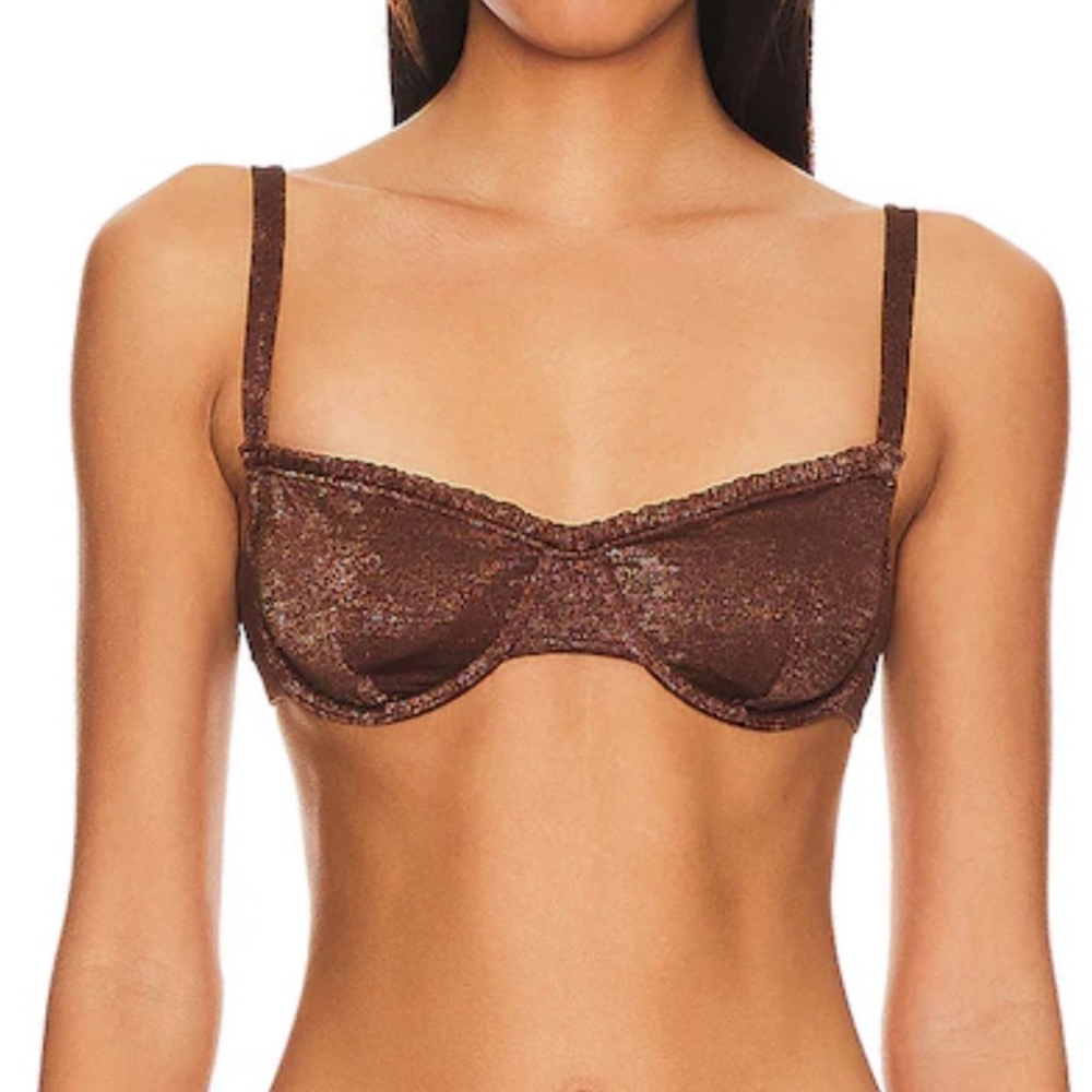 Onia Marilyn Bikini Top in Shimmer Hickory